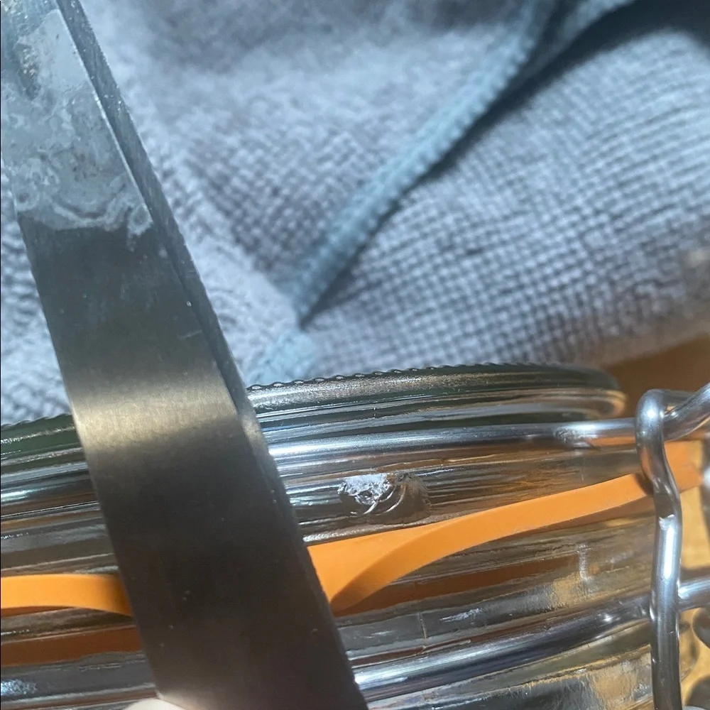 Le Parfait Clamp Lid Glass Jar w/ Orange Gasket Storage Canister